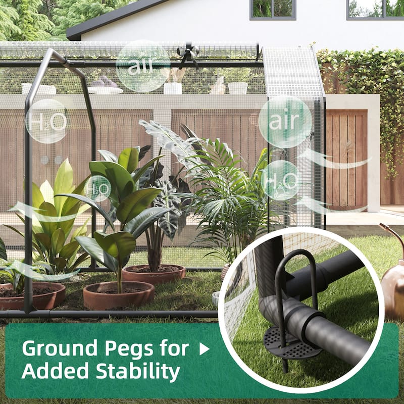 Patio Watcher 48x24x24-inch Portable Mini Greenhouse with PE Cover and Zipper Ventilation Doors for Garden Plants