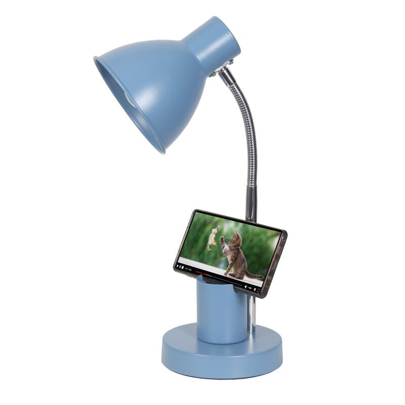 Gooseneck Desk Lamp with Adjustment Shade - 16.25" - Blue