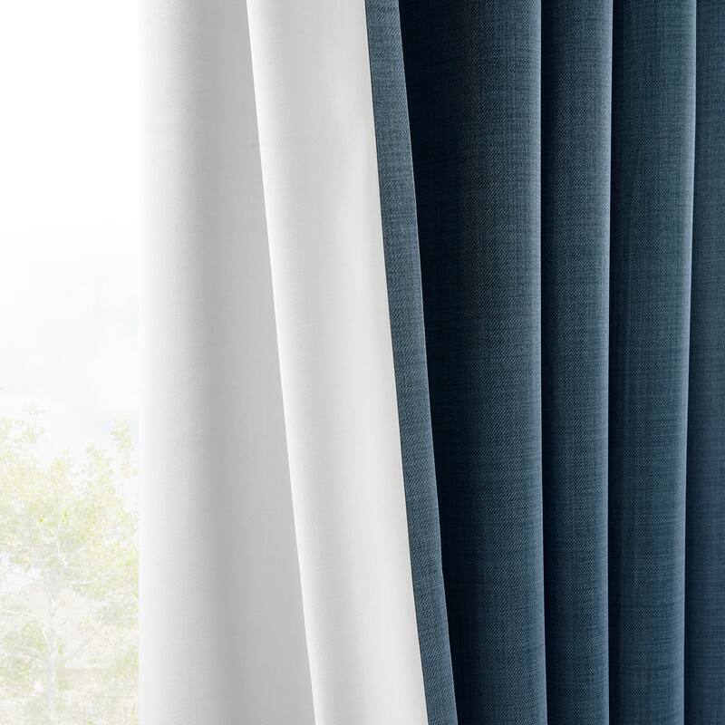 Exclusive Fabrics Vienna Basic Solid Linen Curtains (2 Panel) Blackout Curtains For Bedroom & Living Room Curtains
