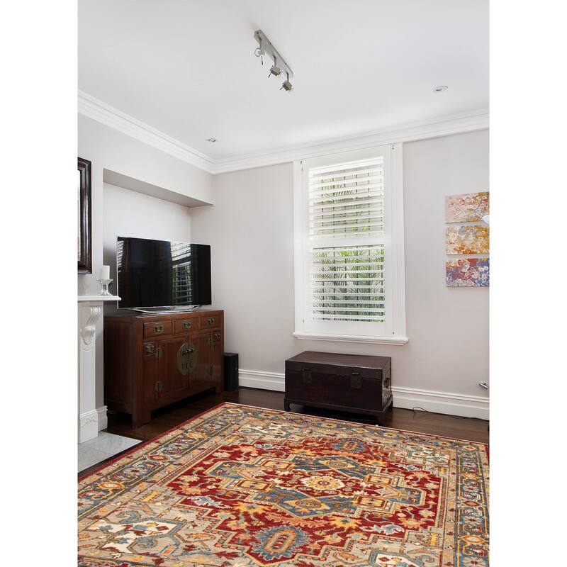 ECARPETGALLERY Hand-knotted Jules Serapi Dark Red Wool Rug - 7'9 x 9'10