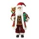 preview thumbnail 15 of 92, Glitzhome 18"H Faux Fur Christmas Santa Figurines with Porcelain Face