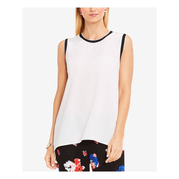 Vince Camuto Womens Ivory Sleeveless Jewel Neck Tunic Top Size L Overstock 23456441