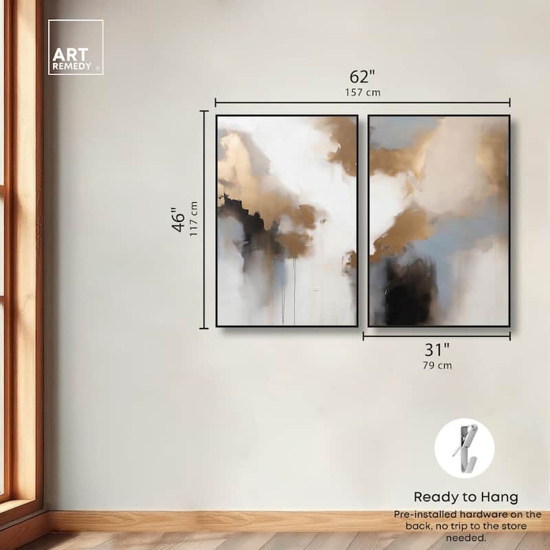 Golden Nebula Canvas Set of 2 by Art Remedy