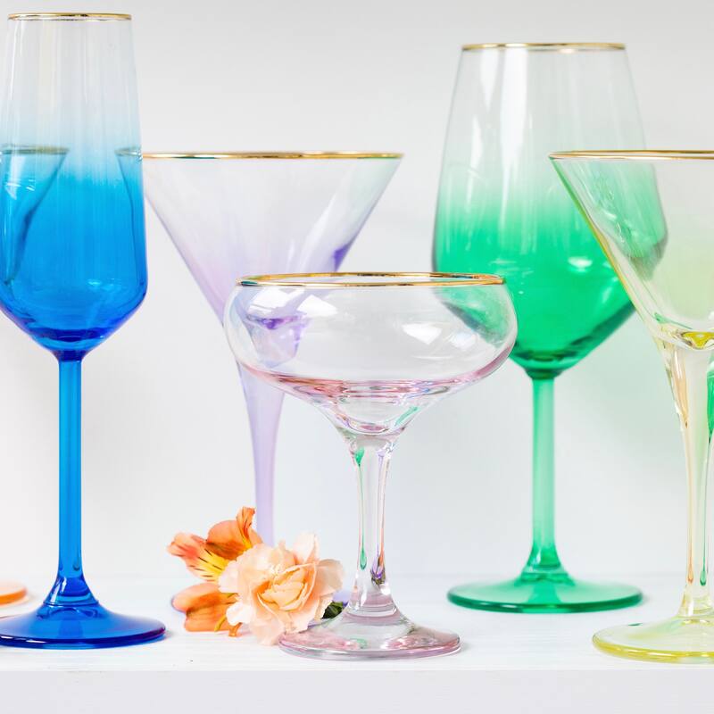 viva by VIETRI Rainbow Assorted Martini Glasses - Set of 4