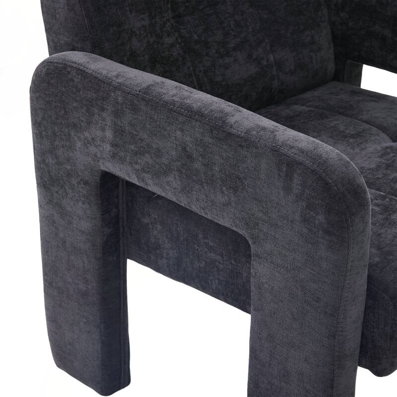 Modern Minimalist Casual Single Armchair Living Room, Bedroom, Office Area Upholstered Chair Comfortable Padded Armchair