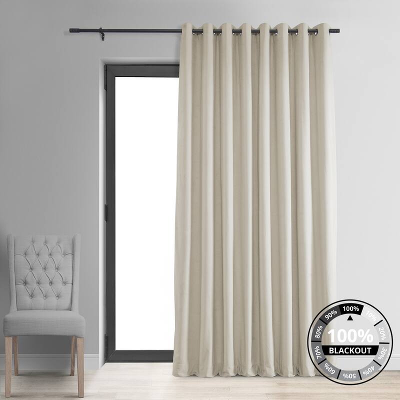 Exclusive Fabrics Signature Velvet Extra-wide Grommet Blackout Curtains (1 Panel) - Luxury Home Décor