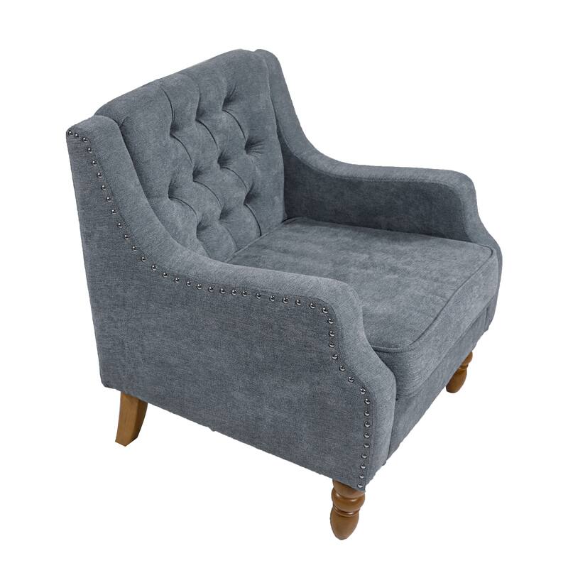 Ailsa Button-Tufted Upholstered Accent Chair by GDFStudio - 25.90"L x24.80"W x 29.50"H