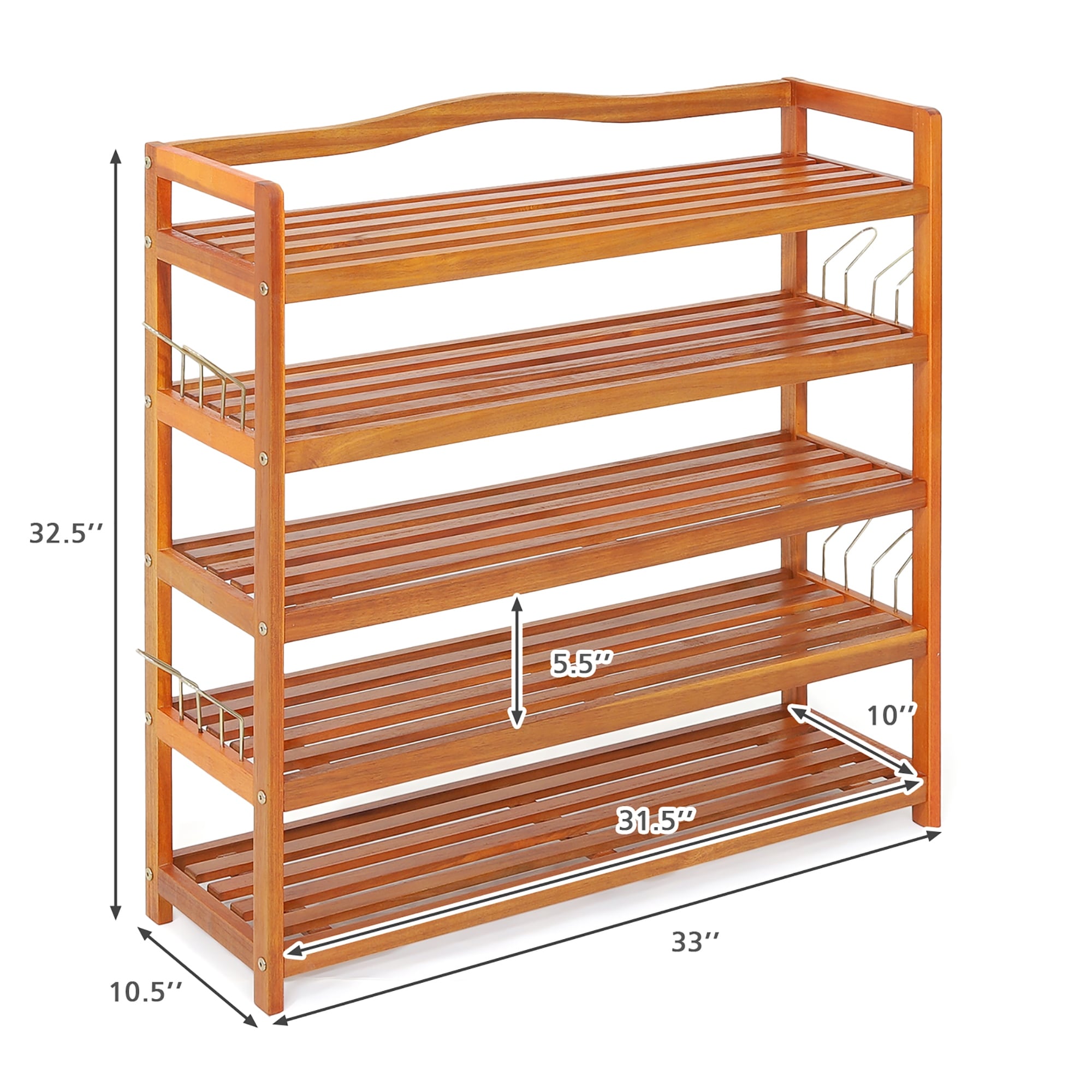 Costway 3 PCS Stackable Shoe Rack 31-Inch Horizontal Organizer 2-tier  StorageShelf White