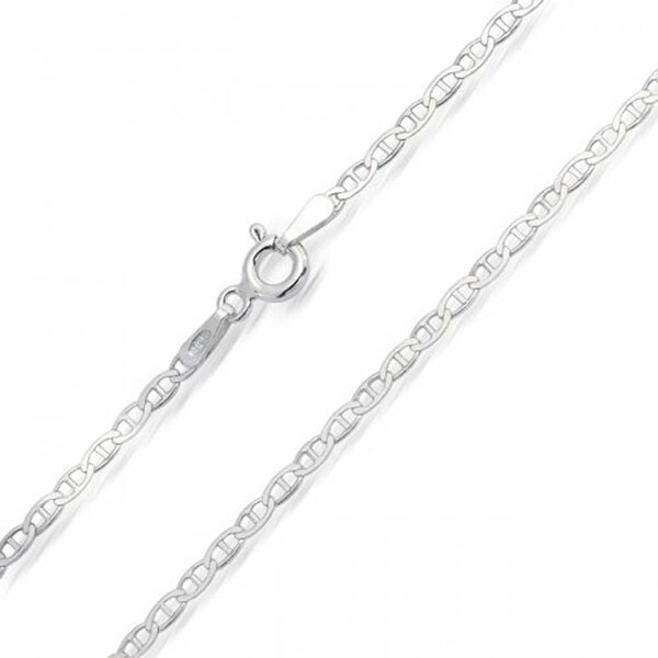 Shop Thin 2MM 925 Sterling Silver Solid Mariner Anchor Chain Necklace For Men For Women Made In ...