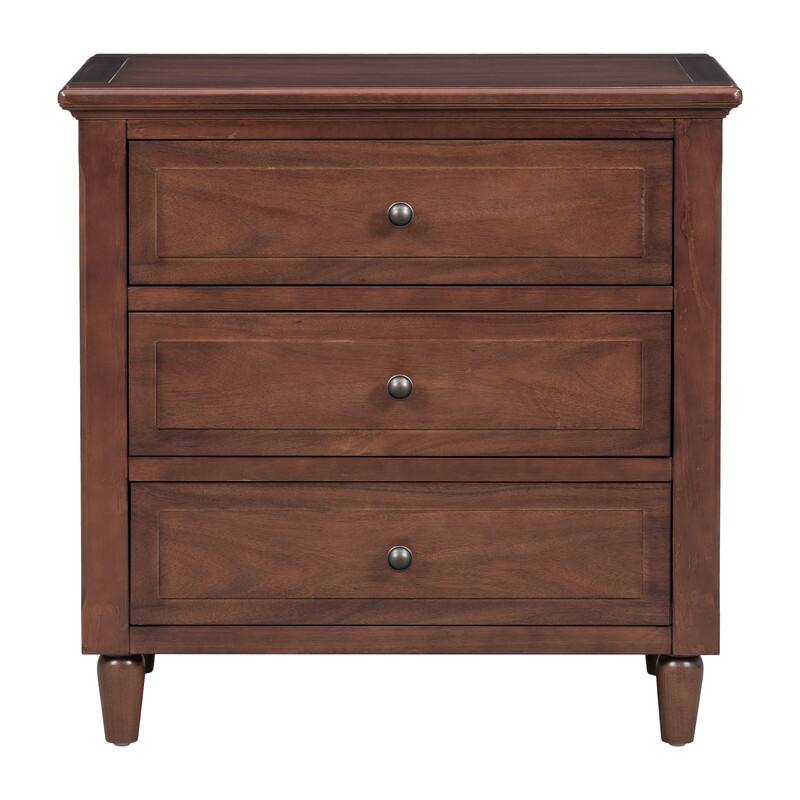 Middlebrook Solid Wood Storage 3-Drawer Nightstand Classic Nightstand