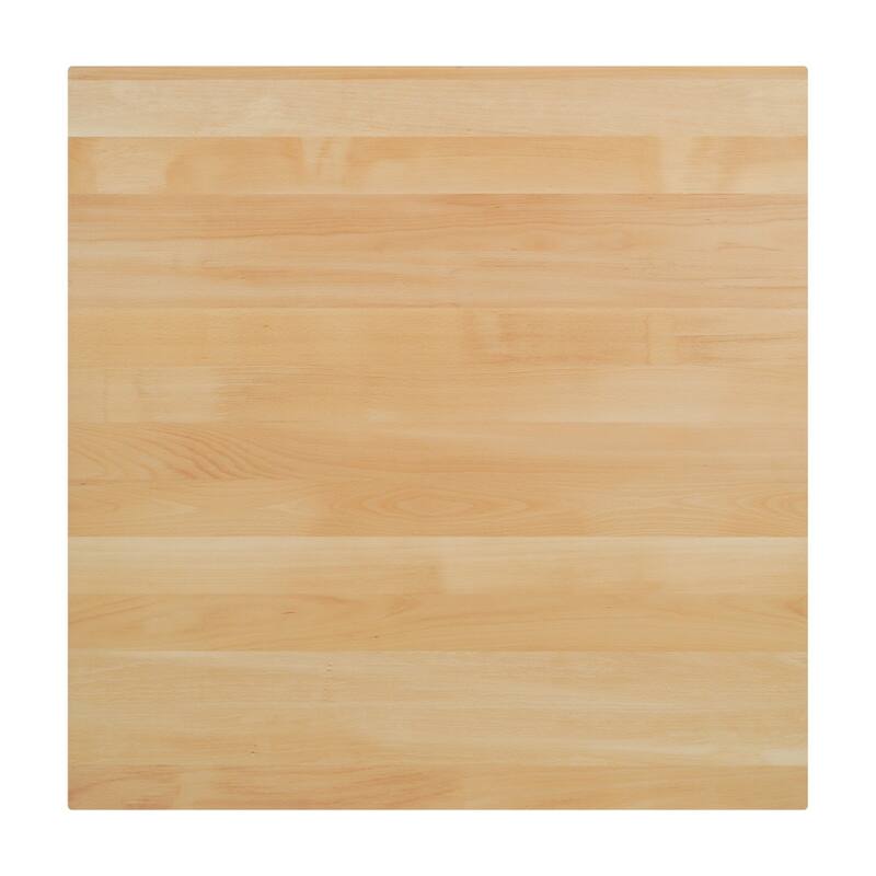 Square Solid Wood Commercial Tabletop with 30" x 30" Bar Height X-Base - 36"W x 36"D x 42"H