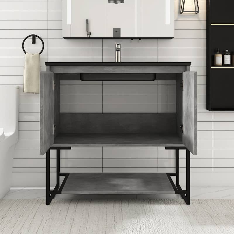 36-inch Freestanding Bath Vanity with Cultured Mable Top