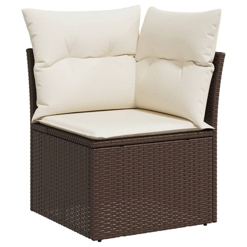 vidaXL Garden Sofa Set Brown and Cream White - 24.4 x 24.4 x 27.2