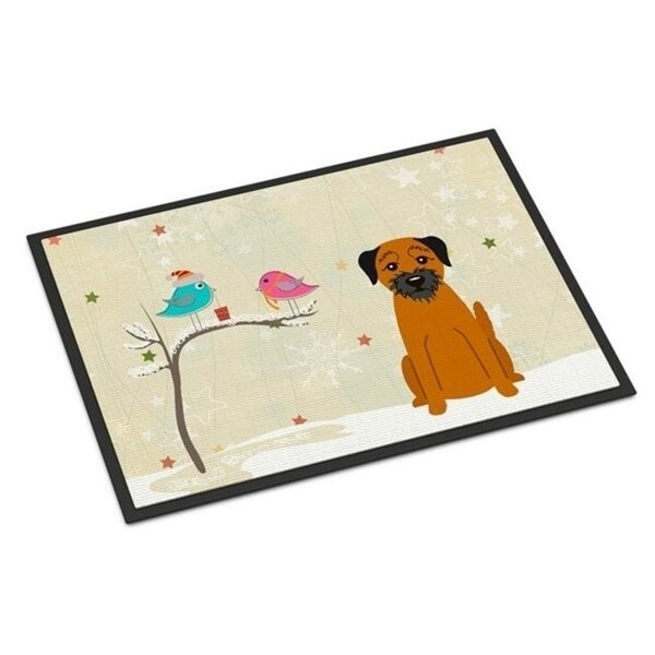 Carolines Treasures BB2511MAT Christmas Presents Between Friends Border Terrier Indoor or Outdoor Mat 18 x 0.25 x 27 in.