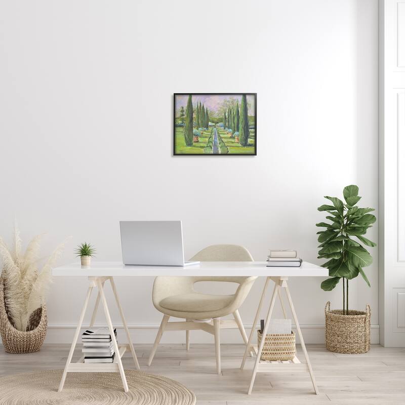 Stupell Elegant Manicured Gardens Landscaped Topiary Greenery Framed Wall Art, Design by Allayn Stevens - Green