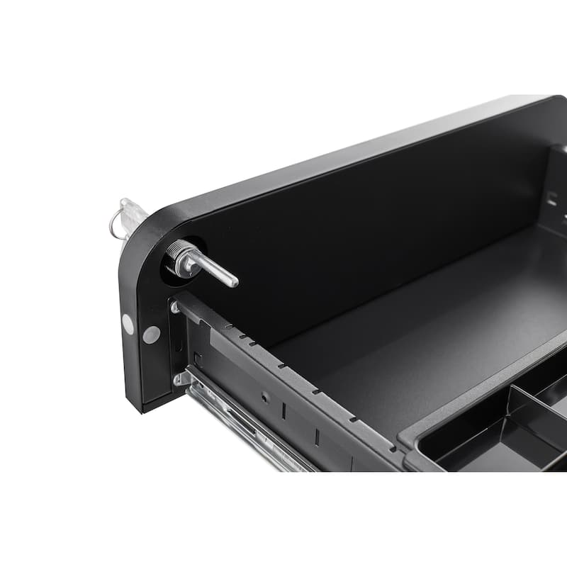 Modern Mobile File Cabinet, Minimalist Style Multifunctional Storage Cabinet with 3 Drawers and Lock, for Home Office, Black