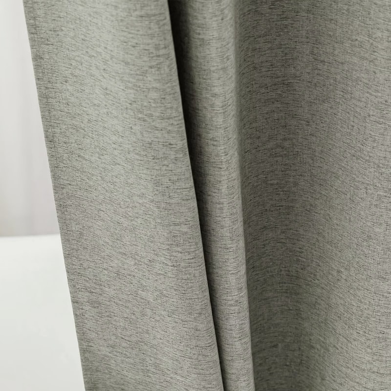No Hook Linen Texture Shower Curtain with Snap-in Liner