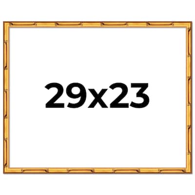29x23 Frame Gold Bamboo Picture Frame Modern Photo Frame Includes UV Acrylic Shatter Guard Front Acid Free Foam Backing Board