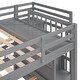 preview thumbnail 19 of 20, Wooden Full Over Twin Triple Bunk Bed with Drawers, Guardrails and Staircase