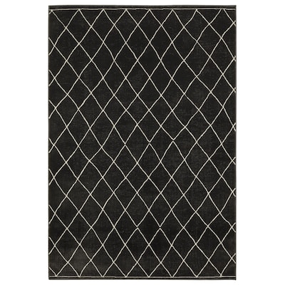Style Haven Ripley Trellis Charcoal/ Ivory High-Low Pile Area Rug