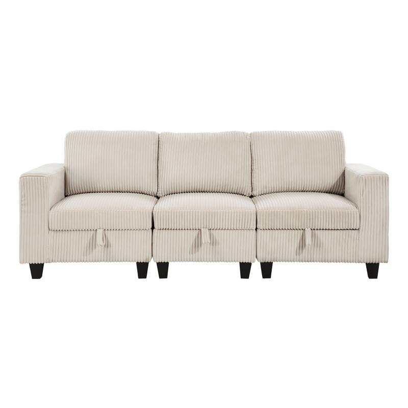 Kenlis Corduroy Living Room Sofa with Storage