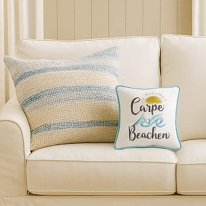 10" x 10" Carpe Beachem Embroidered Throw Pillow