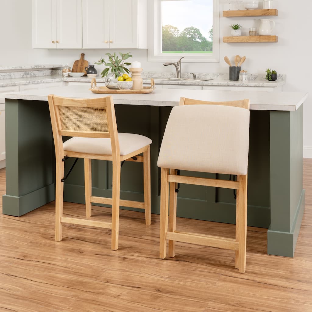 Linon Bauer Cane Back Folding Counter Stool