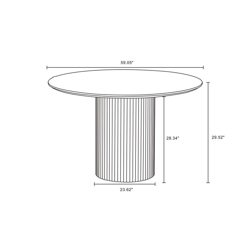 Manhattan Comfort 7-Piece Hathaway Modern 59.05 Solid Wood Round Dining Set