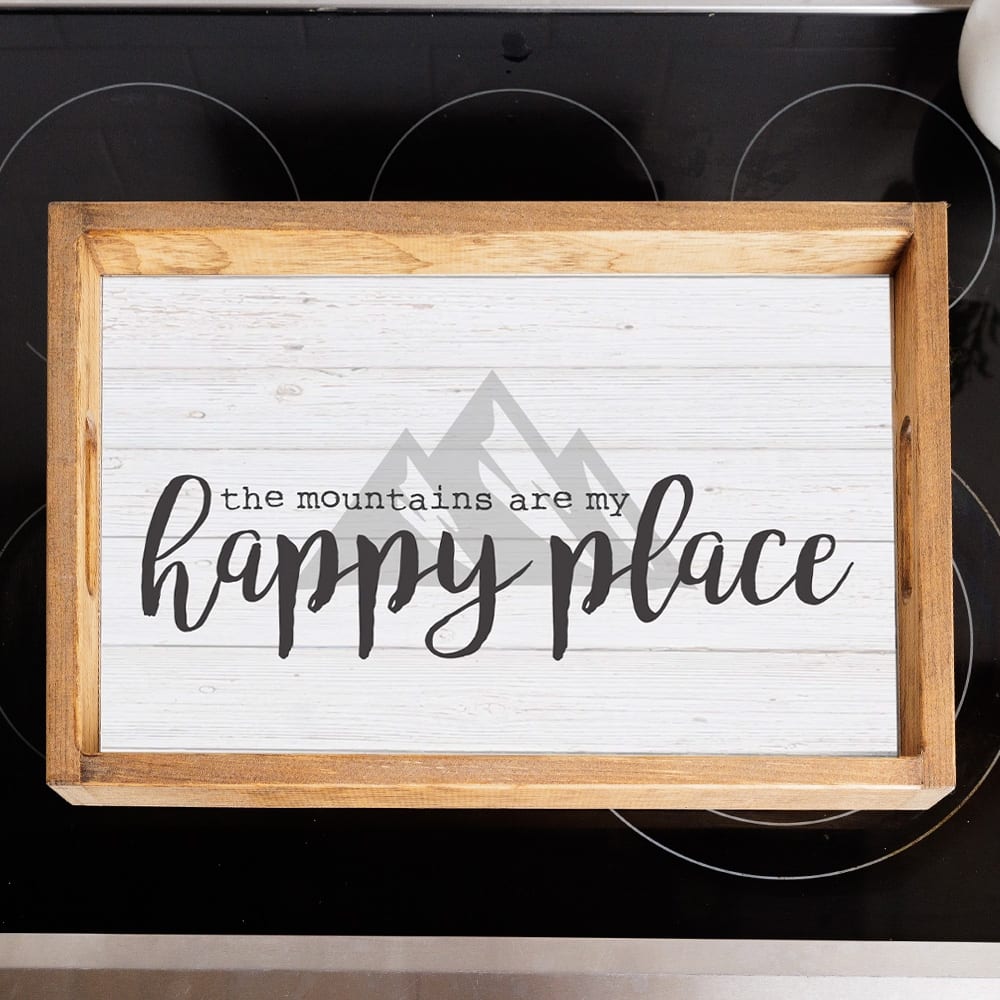 Mountains Are My Happy Place Serving Tray - Multi-Color
