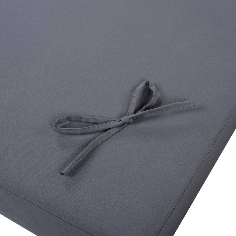 Lounge Chair Set with Open-Sided Design Black Lacquered Locust Wood Frame with Waterproof Cushions