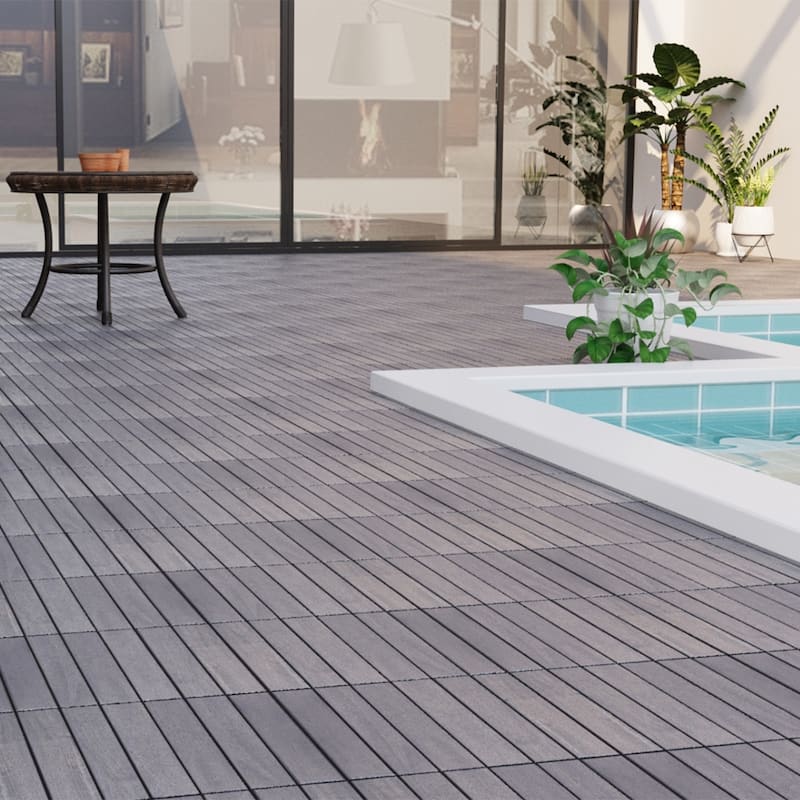 1 ft. x 1 ft. Acacia Wood Outdoor Interlocking Deck Tiles, Box of 10