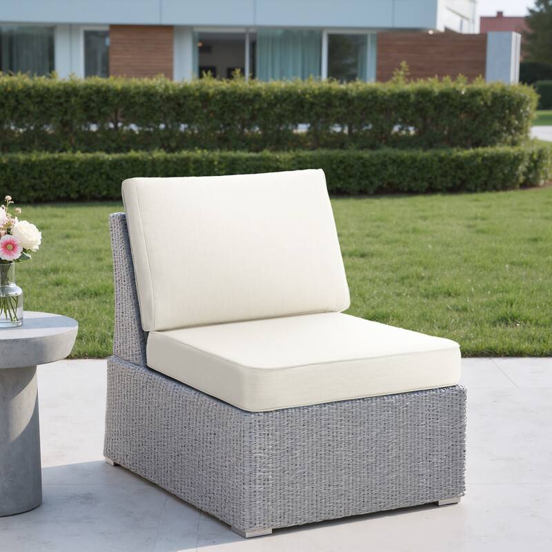 Sunbrella Indoor Outdoor Chair Cushion and Pillow - LIGHT SAND - Rectangular