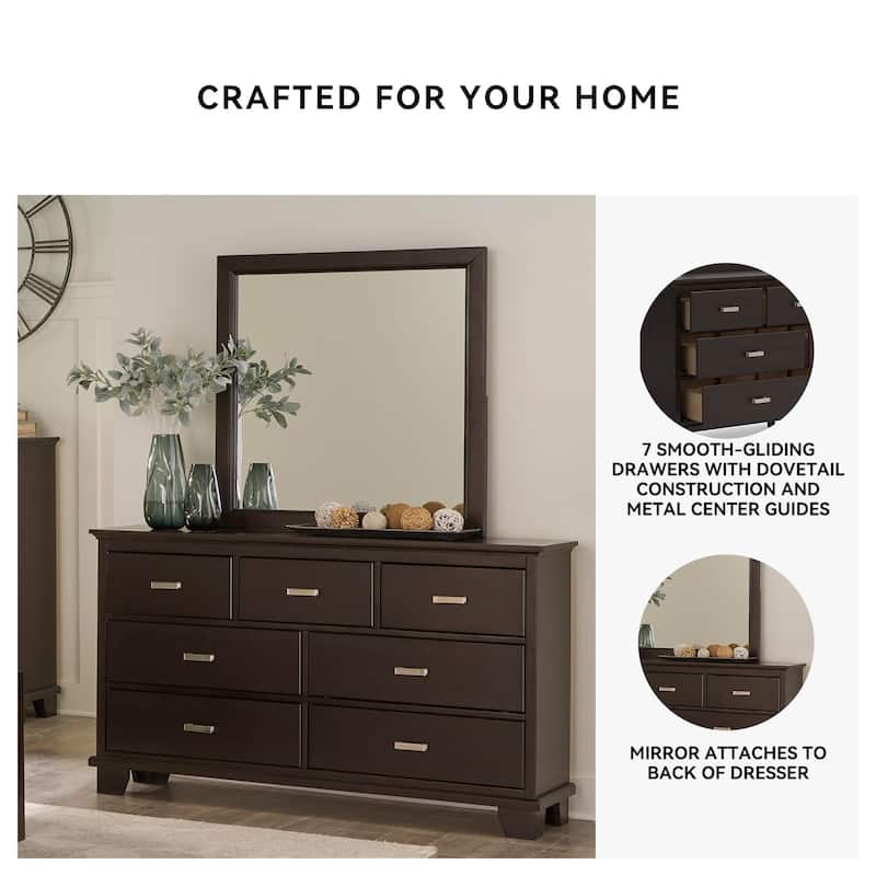 dark brown dresser with mirror Maylee - Dark Brown