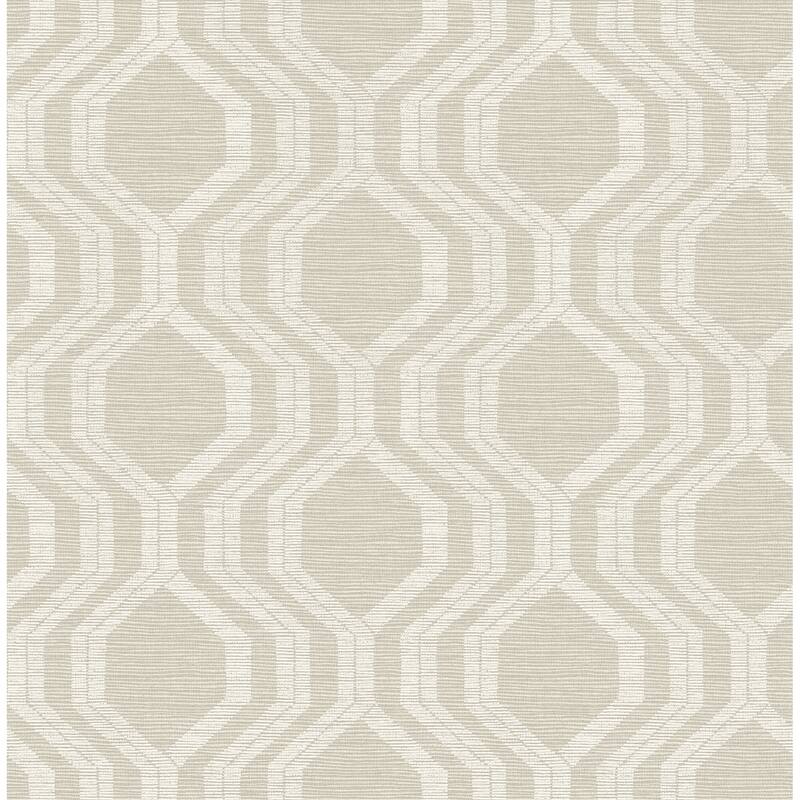 A-Street Prints Burton Neutral Modern Ogee Wallpaper
