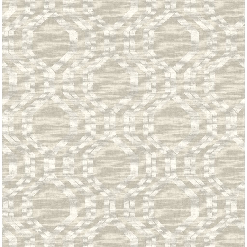 A-Street Prints Burton Neutral Modern Ogee Wallpaper