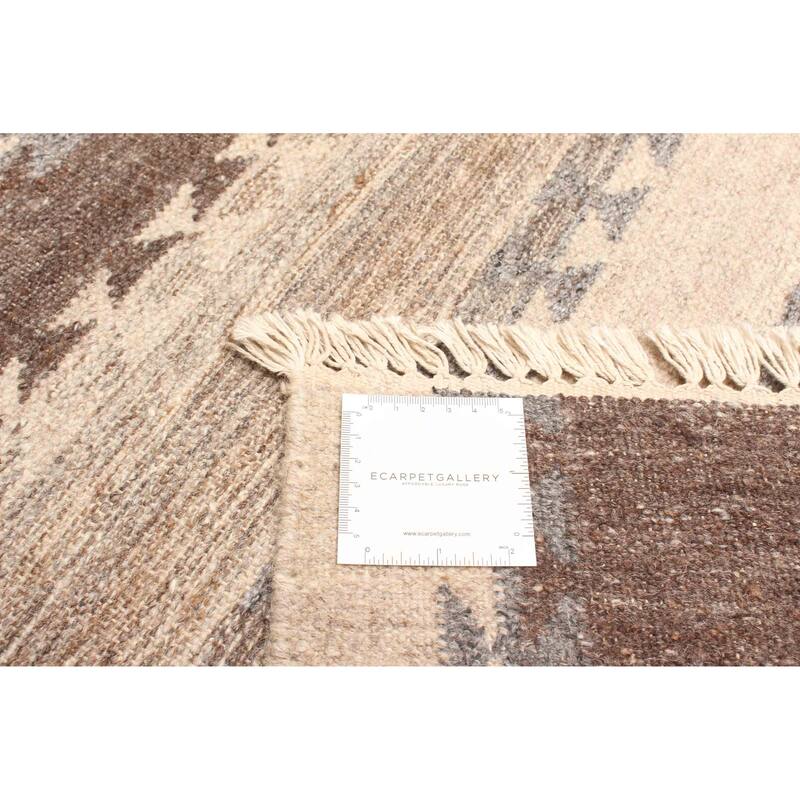 ECARPETGALLERY Flat-Weave Ankara FW Brown Wool Kilim - 5'2 x 8'0