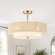 preview thumbnail 24 of 30, GetLedel 20" 4-Light Hand-woven Rope Drum Semi-flush Mount Chandelier