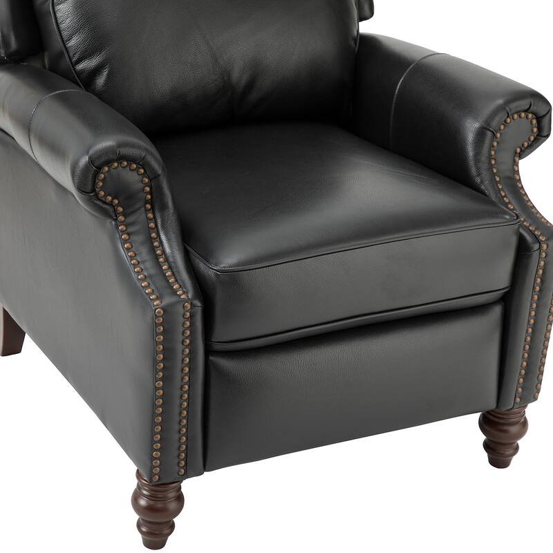 Noemon Genuine Leather Recliner with Nailhead Trims by HULALA HOME (Set of 2)
