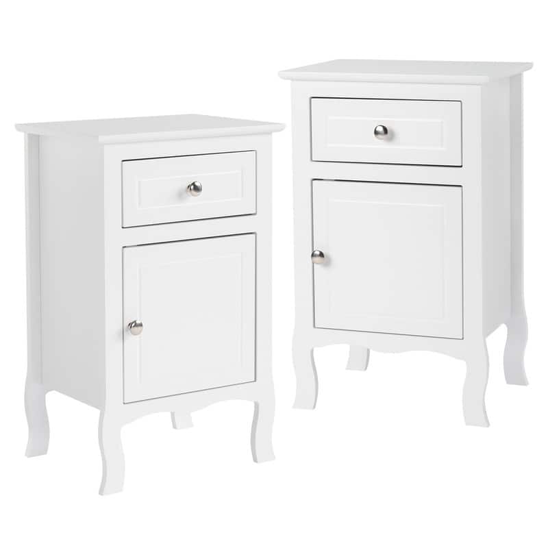 2pcs MDF Nightstand with One Drawer