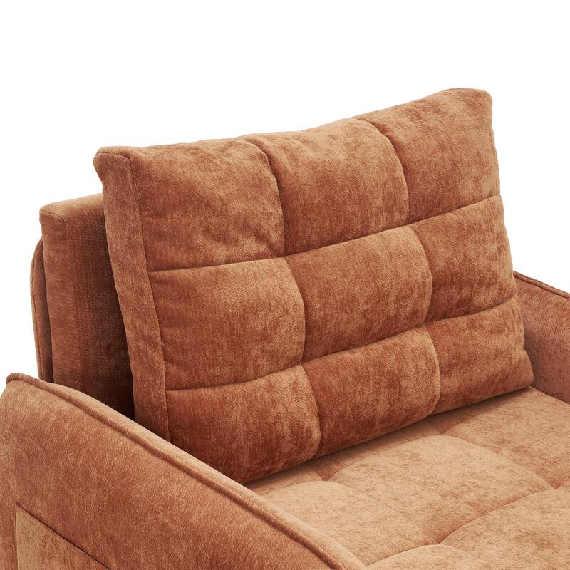 Roomfitters 3-in-1 Sleeper Chair Bed, 80'' Pull Out Lounge with USB Charging, Storage Pockets, Chenille