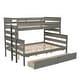 preview thumbnail 49 of 68, Wooden Bunk Bed with Ladder & Guardrails, Solid Wood Low Bunkbeds, can be Convertible into 2 Platform Bedframe