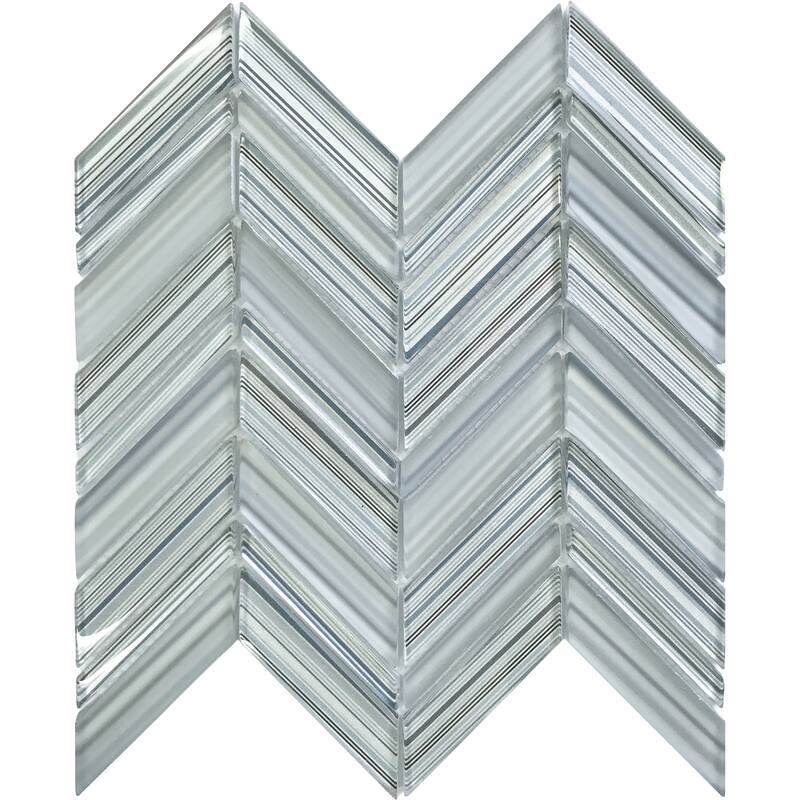 Apollo tile 10" x 10" Glacier Glossy Matte Blue Gray Glass Tile (3.76 sq ft/case) - 5 Pack