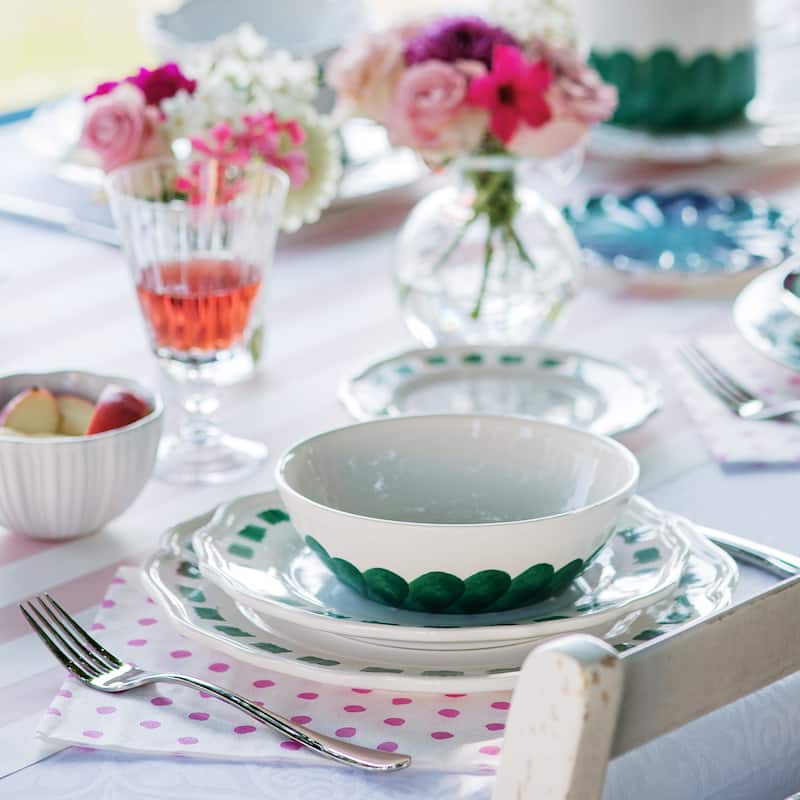 viva by VIETRI Lisbon Green Brushstroke Cereal Bowl