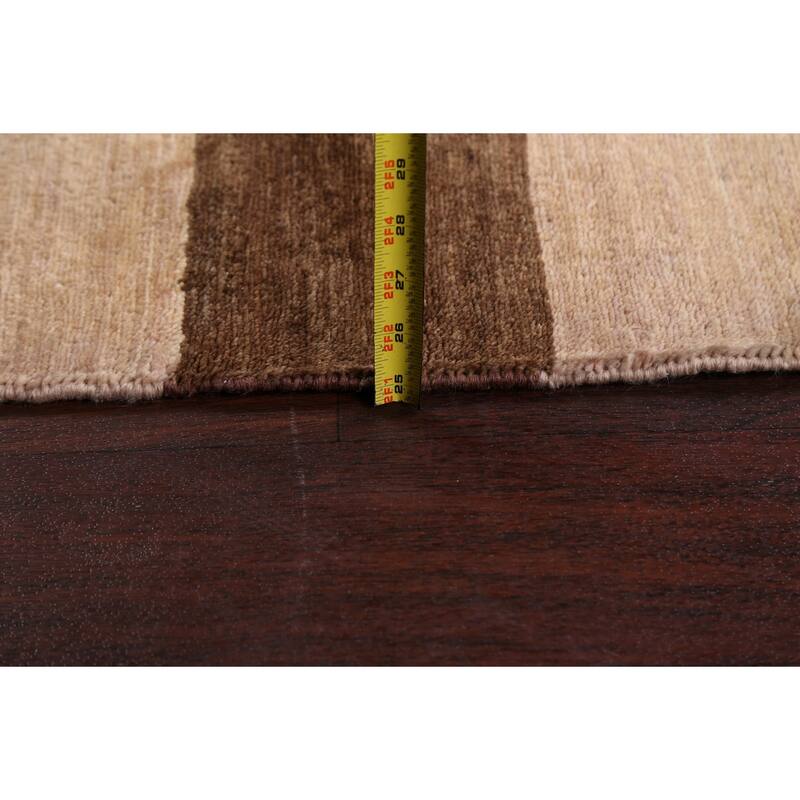 Hand Knotted Oriental 100% Wool Carpet Tribal Contemporary Green Gabbeh (kashkoli) Area Rug - 5' 1'' X 3' 5''