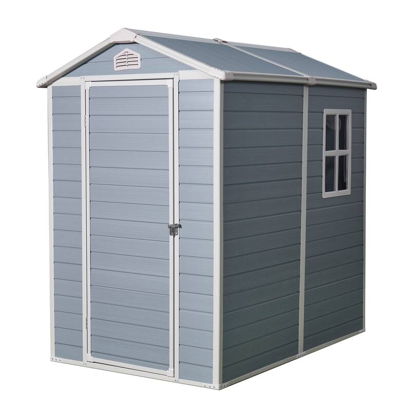 4x6ft Resin Outdoor Storage Shed Kit-Perfect to Store Patio Furniture