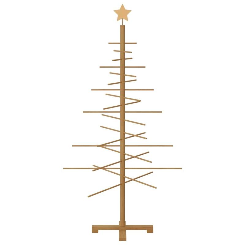 vidaXL Wooden Christmas Tree with Stand Brown bamboo