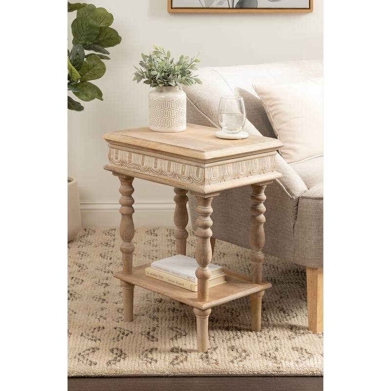 Kate and Laurel Patresa Wood Side Table - 18x14x24