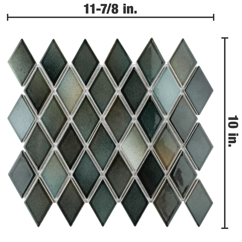 Merola Tile Hudson Kite Stormy Night 10-1/8" x 11-3/4" Porcelain Floor and Wall Tile