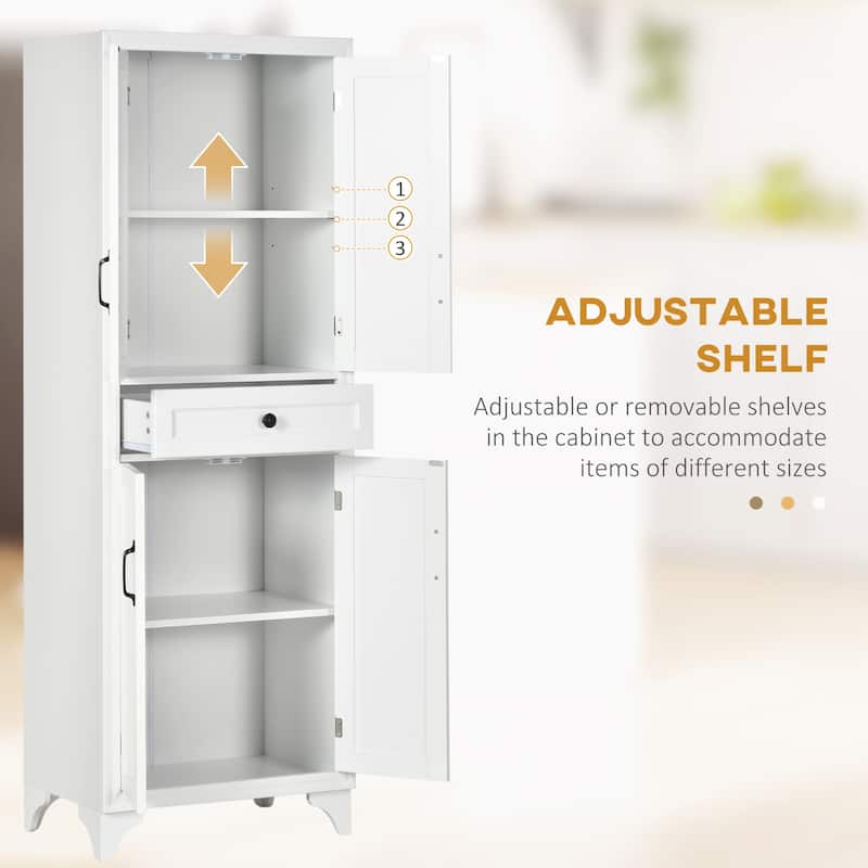 HOMCOM 67" Freestanding Kitchen Pantry, 4-Door Storage Cabinet