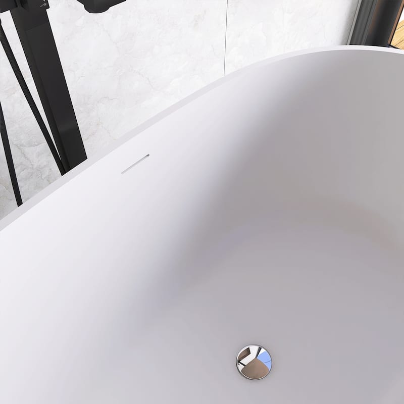 Solid Surface Freestanding Bathtub in Matte White